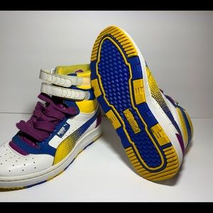 Puma Womens Sky II Hi Yellow Hollyhock‎ Purple Blue High Top Sneaker Size 6